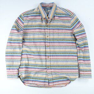 Chubbies The Nutter Shirt Mens Large Blue Red Southwestern Aztec Polo USA Strip